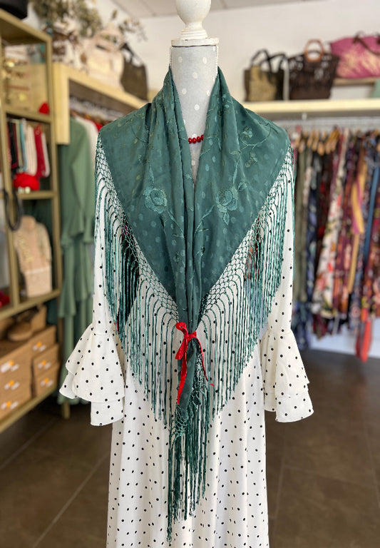 Mantón Bordado Verde