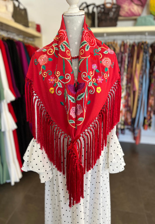 Mantón Mariana Grande Rojo