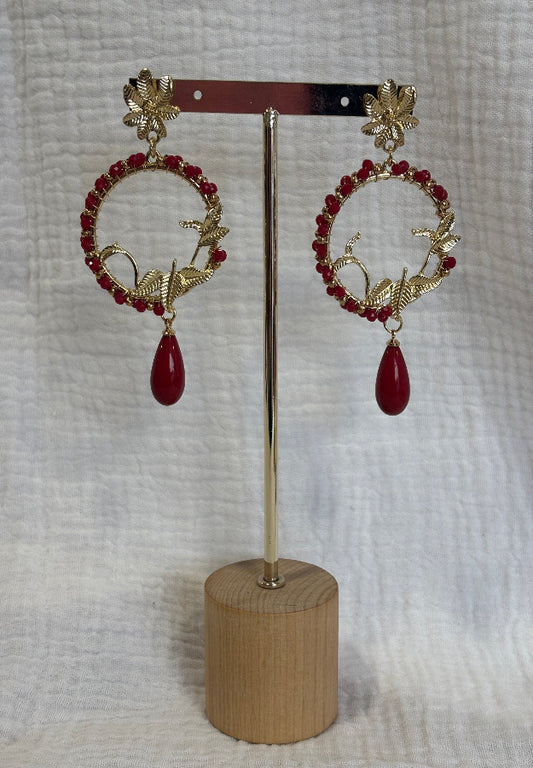 Pendiente María rojo