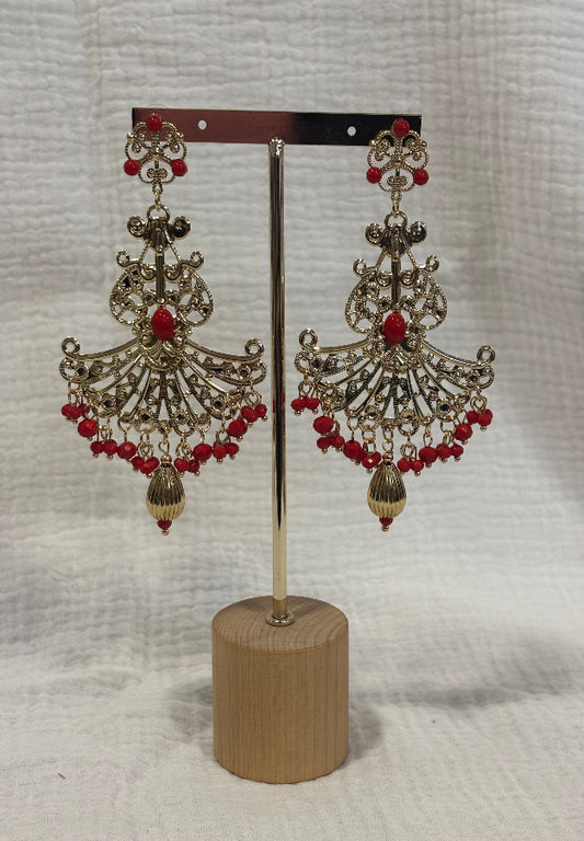 Pendiente Córdoba rojo