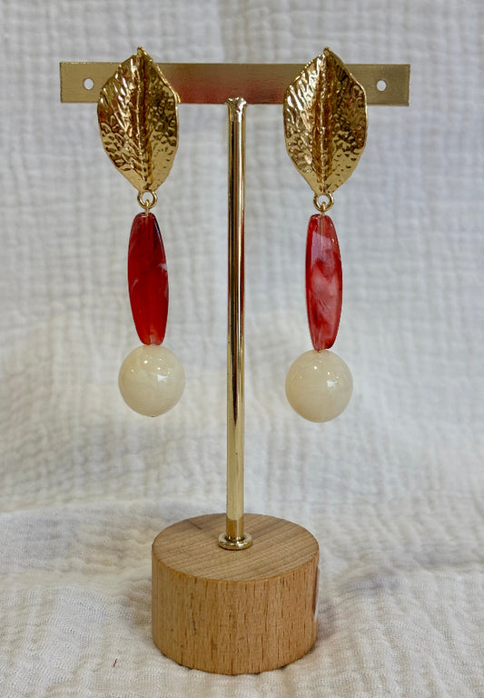 Pendiente Giralda coral