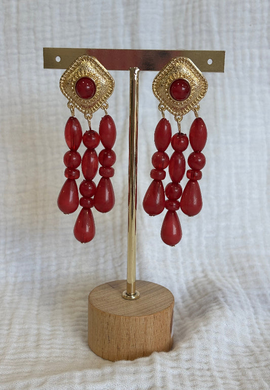 Pendiente Alhambra rojizo