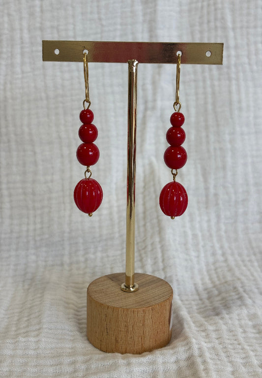 Pendiente Pastora rojo