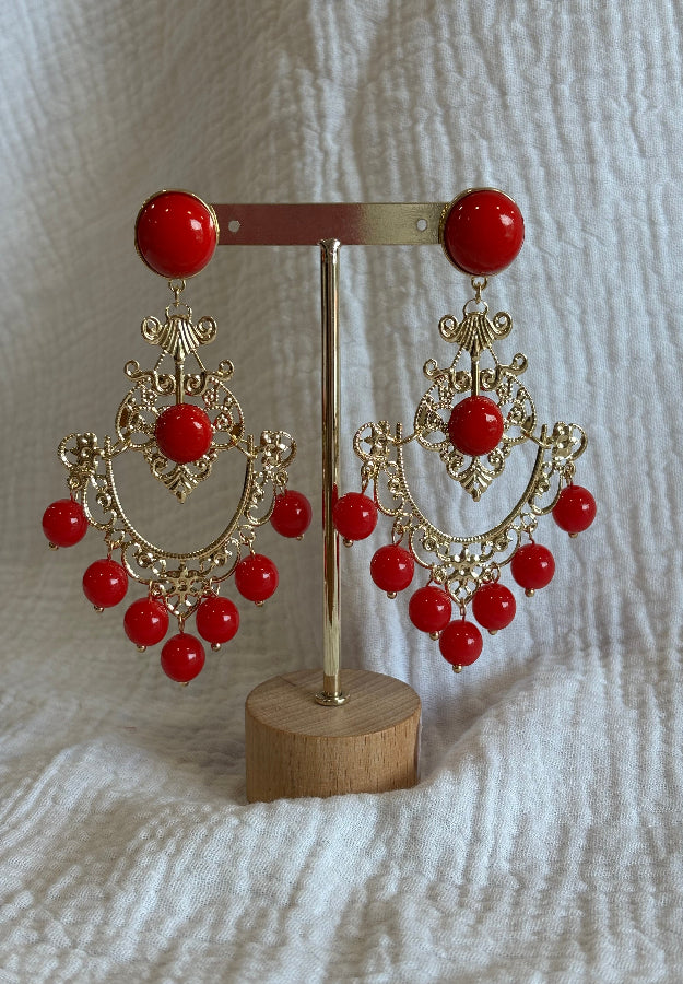 Pendiente Guadalquivir rojo