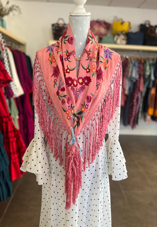 Mantón Laura Coral