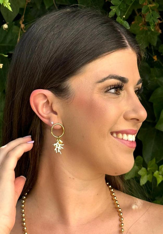 Pendiente Coral Blanco