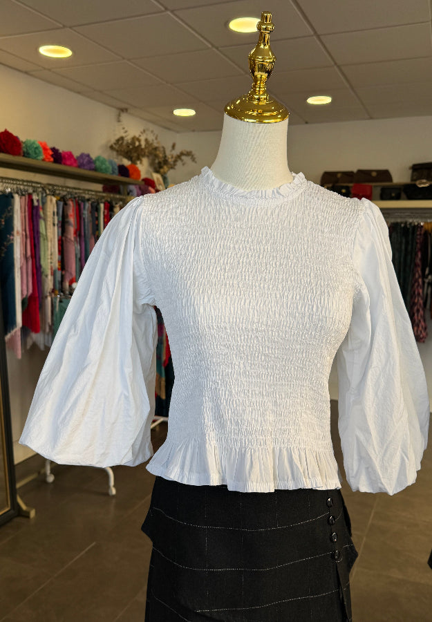 Blusa fruncida blanca