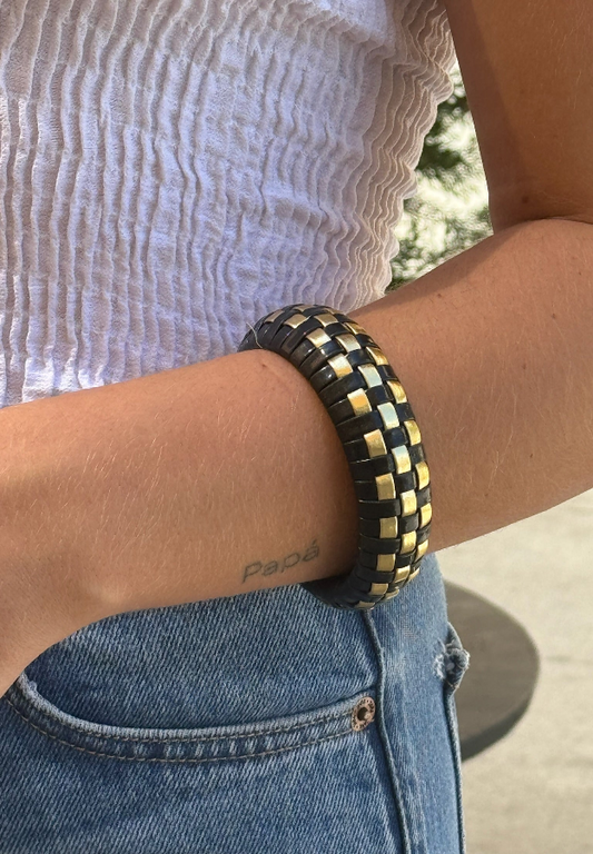 Brazalete trenzado dorado