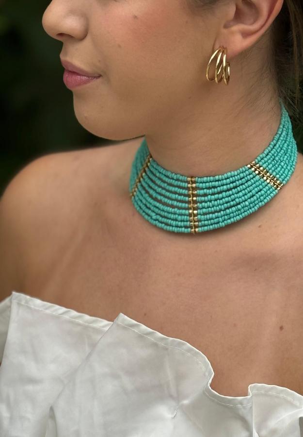 Choker verde agua