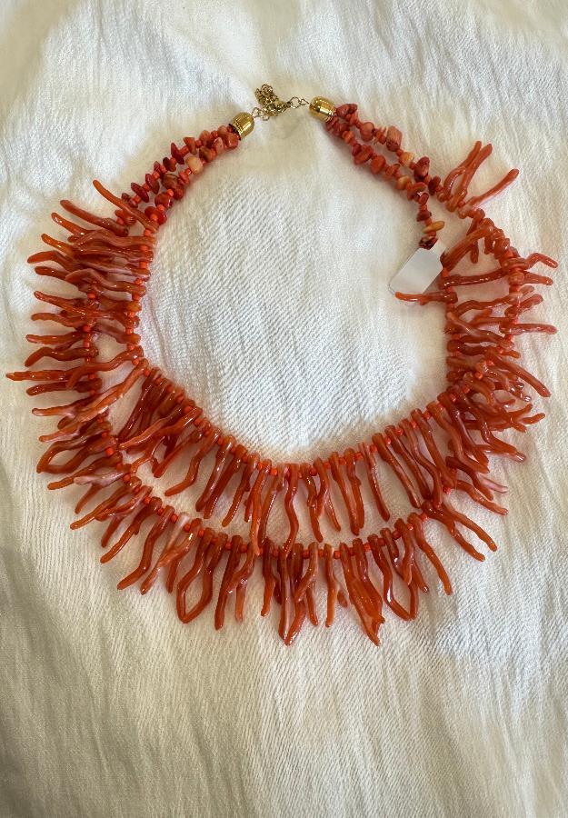 Collar corales naranja