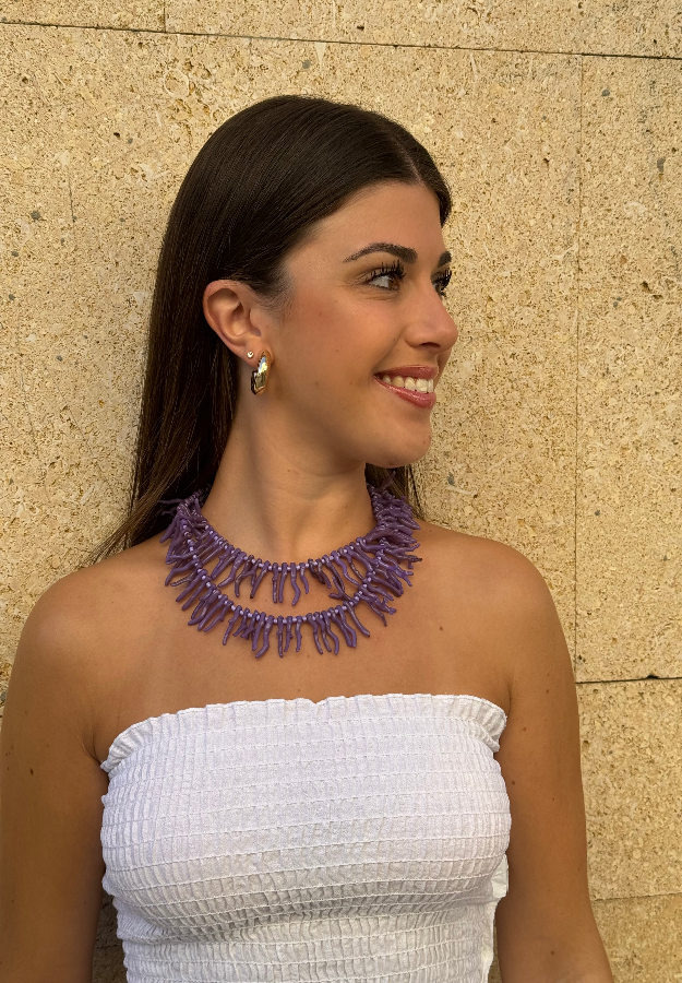 Collar corales morado