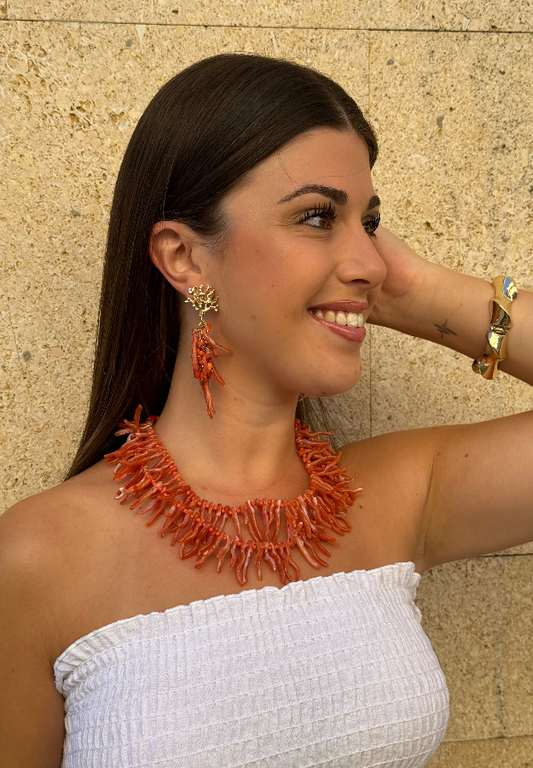 Collar corales naranja