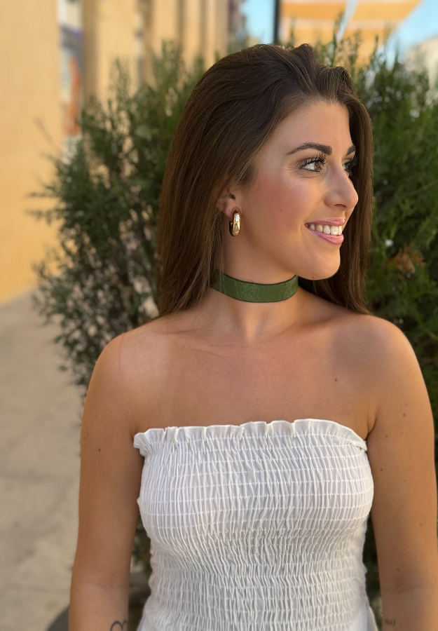 Choker brillo verde