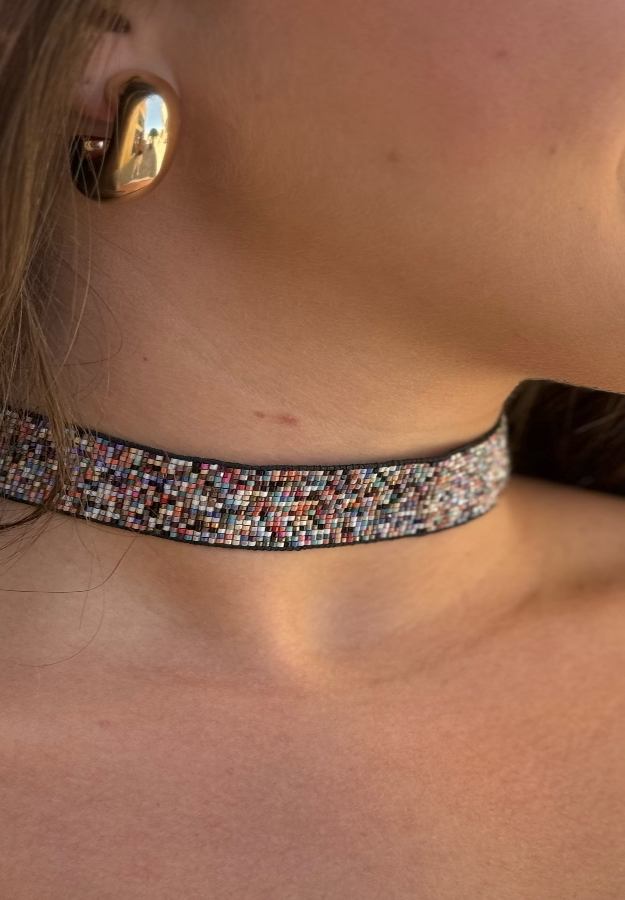 Choker brillo multicolor